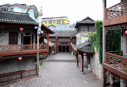 中国凤凰城的庭院和民宅村庄建筑房子吸引力少数民族城市图片