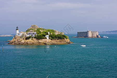 灯塔和要塞城堡建筑物旅行导航海洋支撑安全岛屿堡垒图片