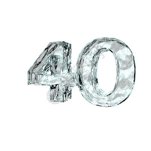 冻结的 40纪念日透明度生日周年庆典数学插图图片