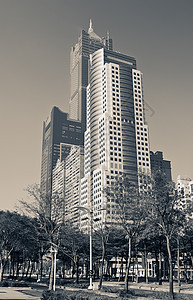 摩天大楼的城市风景背景图片