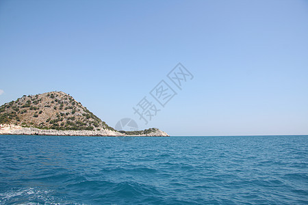 地中海绿色帆船波浪海岸航行树木游艇快乐火鸡旅行图片