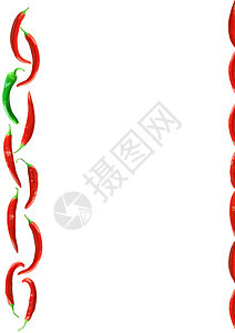 白色背景的红色热辣椒框架背景图片