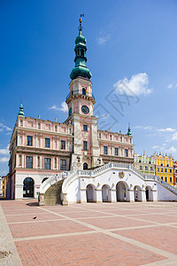 波兰Zamosc 主广场市政厅景点旅行时期建筑学会馆大厅公会世界学习建筑图片
