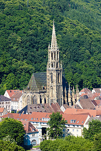 法国阿尔萨斯州丹景点教堂历史建筑物外观城市建筑大教堂精神旅行图片
