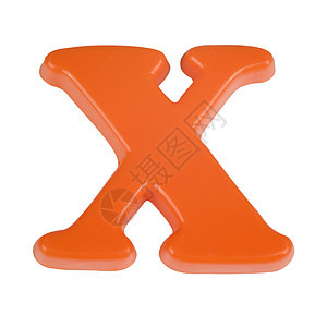 X 十橙子拼写白色背景图片