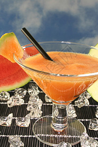 美瓜冰沙维生素冰块异国眼镜西瓜果汁情调水果玻璃甜瓜图片