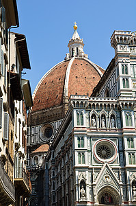 意大利佛罗伦萨的Duomo蓝色历史性旅游建筑圆顶建筑学教会旅行艺术历史图片
