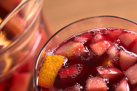 更新  桑格里亚  Sangria液体玻璃水果食物红色照片茶点橙子饮料酒精图片