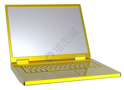 白色的闪亮金笔记本电脑被隔离在白色上技术软垫桌面渲染机动性老鼠监视器商业屏幕插图图片