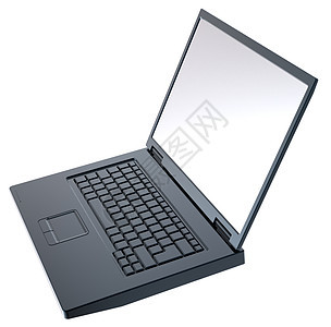 白色的黑光线笔记本电脑被隔离在白色上机动性插图软垫桌面技术渲染网络键盘工作监视器图片