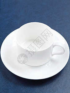 完美的白色咖啡杯杯子玻璃拿铁蒸汽咖啡咖啡店早餐液体餐具蓝色图片