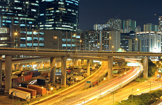 香港市中心交通流量街道景观天空速度建筑天际运动蓝色城市戏剧性图片