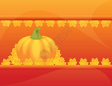 背景橙子南瓜横幅黄色感恩季节性叶子背光收获灯笼图片