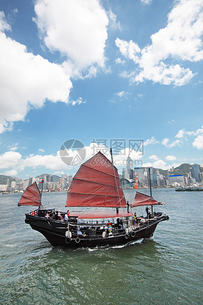 香港废船帆船血管日落旅行海洋垃圾旅游传统巡航图片