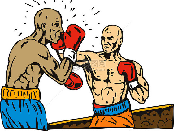 连接击出拳的框框拳击运动男人手套竞争者冠军艺术品插图挑战者肌肉图片