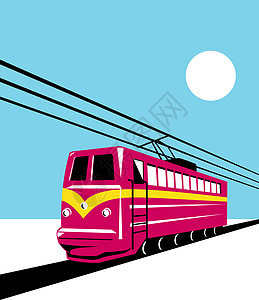 电动客运列车插图运输货物乘客铁路力量货运艺术品过境机车图片