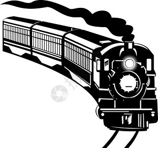 古老的蒸汽火车机车过境乘客插图艺术品运输铁路货物货运图片