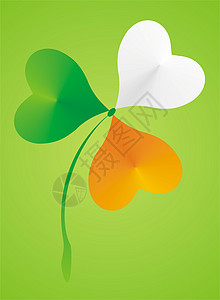 沙姆罗克克鲁弗橙子旗帜绿色白色背景图片