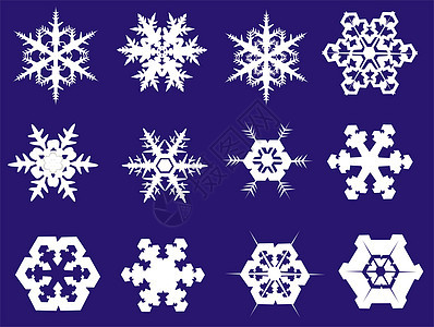 雪花季节白色艺术薄片插图蓝色季节性装饰品图片