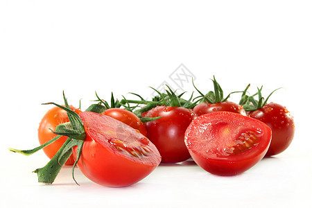 番茄维生素蔬菜红色营养西红柿花园绿色食物沙拉圆形图片