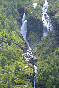 诺韦的泉水中 有强烈的电流的种子美丽溪流瀑布岩石流动悬崖天空公园假期旅行图片