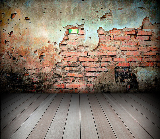 有砖墙的旧房间房子国家材料风化硬木地面公寓木头剥皮阴影图片