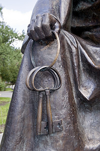 青铜钥匙手指魔法安全雕像骨骼金属古董入口搬迁纪念碑图片