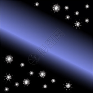 抽象闪光背景蓝色插图白色星星背景图片