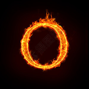 火焰字母表 O背景图片