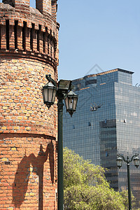 智利圣地亚哥的古老和现代建筑智利圣地亚哥旅行房子财产摩天大楼纪念碑历史商业办公室景观窗户图片