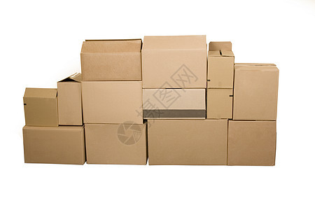 堆叠的棕色纸板盒办公室房间运输盒子储存财产包装产品船运库存图片