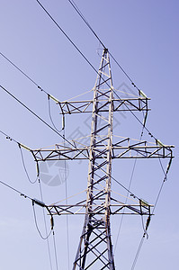 高压电线和电杆电压工程传播技术生产接线交换平台建造危险图片