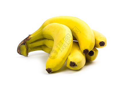 香蕉团营养食物白色小吃水果黄色背景图片