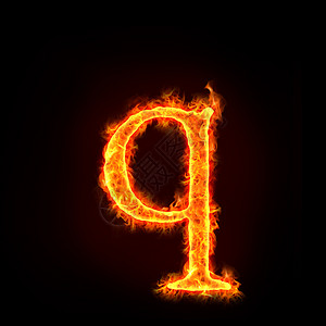 火焰字母表 小号q背景图片