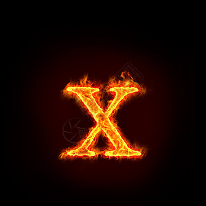 火焰字母表 小字x背景图片