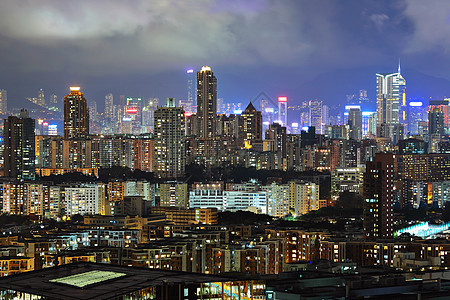 晚上在市中心的香港假期旅游城市办公室建筑石头码头景观场景顶峰图片