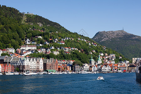 夏天的卑尔根港高清图片