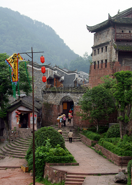 中国 湖南 湖南西部 凤凰城 自然 风景 旅游 风景区 风景区水利河流用水历史水面建筑设施游船旅行街道图片