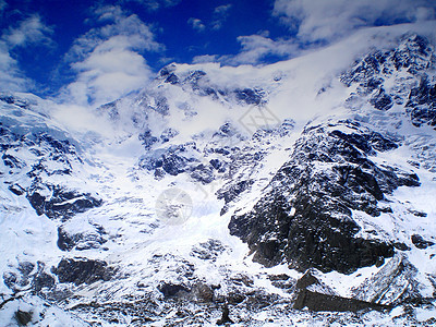 蒙特罗萨裂缝岩石顶峰冰川图片