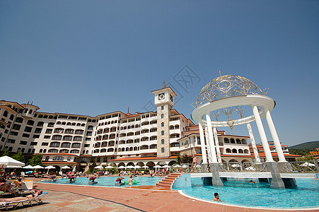 酒店旅馆阳台奢华星星粉饰天空建筑学水池玻璃假期游泳图片