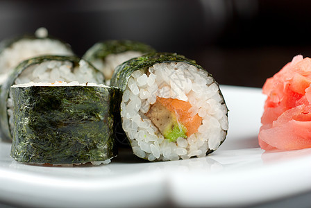 北海道maki蔬菜鱼片海藻寿司海鲜文化螃蟹用餐海苔美食图片