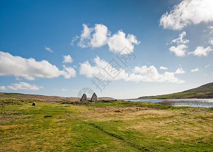 埃莱安莫尔湖群岛纪念碑废墟石头地标小岛天空场地乡村长椅图片