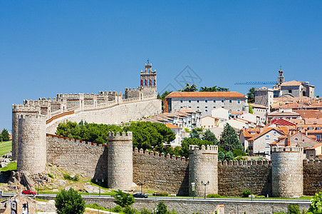 西班牙阿维拉 卡斯蒂利亚和里昂城墙历史墙壁建筑学世界景观世界遗产建筑物历史性建筑图片