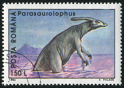 副栉龙邮资恐龙荒野古生物学怪物邮件邮票古董侏罗纪邮戳图片
