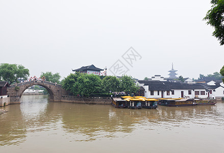 苏州有名的风巧风景区运河诗人枫桥建筑物房子图片