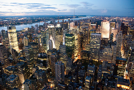 城市夜晚星空夜间纽约市生活街道全景建筑力量建筑学城市观光中心办公室背景