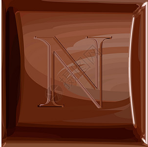 一张巧克力字母单字母食物正方形糖果宏观美食诱惑甜点酒吧棕色插图图片