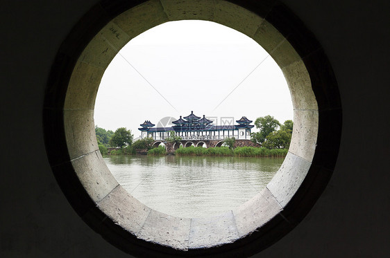中国武西市日湖公园绿色公园宗教房子插图植物建筑文化窗户艺术图片
