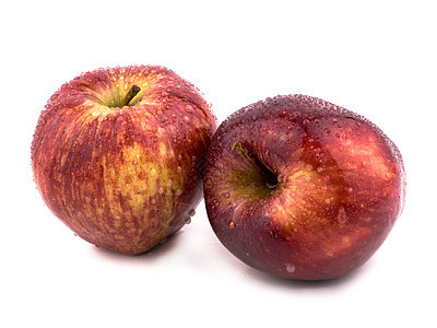 两个红苹果红色食物健康水果背景图片