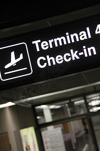 报到行李标签航空公司柜台横幅大堂安全飞机场商业接待员图片